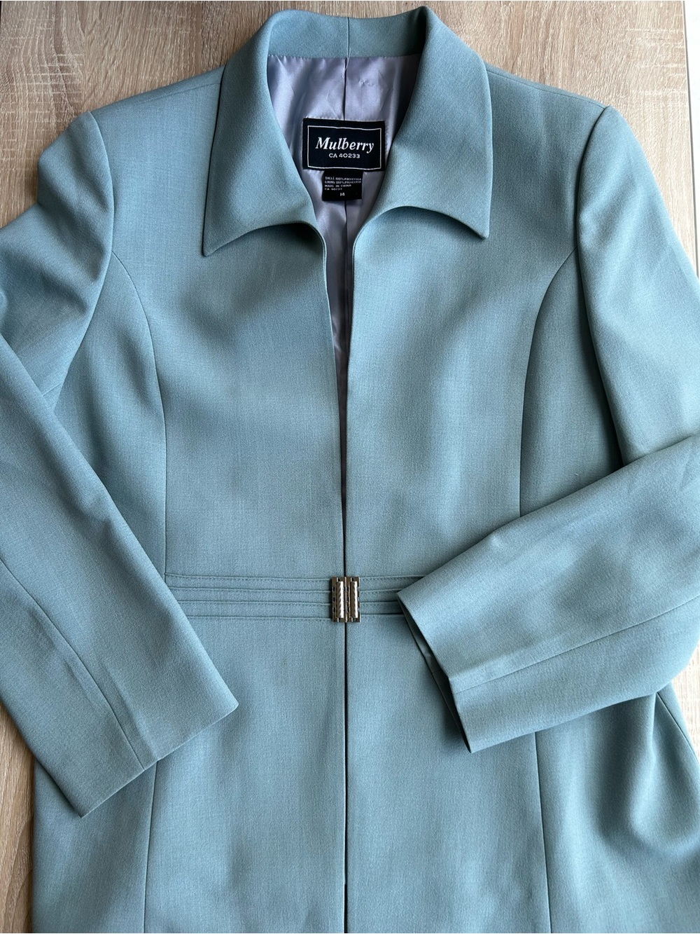 Vintage Mulberry Women's Light Blue Grey Coat 14
